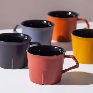 Lote de 2 tazas de té de cerámica nórdica de alta calidad de 160ML, taza de café de capuchino personalizada reutilizable negra mate, personalizada 220621