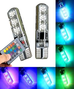 2PCSLOT RGB T10 W5W LED 194 168 168 W5W 5050 SMD DOME Plaque d'immatriculation latérale LECTURE LECTURE LETURE LED LED RVB LED avec éloignement CO3130188