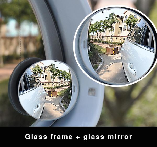 2pcslot Vista trasera de automóvil universal Mirror HD 360 grados Punto ciego Auto Angle Angle Angleado Auto Mirrors Estacionamiento Ronda Redonda ACCE1790366