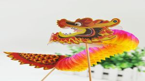 2pcspack 3D Chinese Draak Tissuepapier Bloem Ballen Chinees Nieuwjaar Decoratie Honingraat Opknoping Decoration7416432