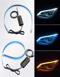 2pcspair 30cm45cm60cm Flexible bande LED étanche lumière Tube de voiture feux de jour phare lampe 12V clignotant décor S3959590
