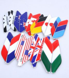 2pcspair 3d alumininumepoxy Australie Allemagne France Canada USA Japon Italie Angleterre Flag Fender Side Emblem Badge Decal Car Sticke1879316