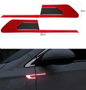 2pcset auto reflecterende veiligheid waarschuwing strip tape auto bumper reflecterende strips beveiligde reflectorstickers decals9815090