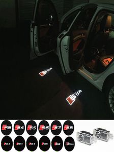 2PCSSet Door LED Ghost Welcome Light Projector Puddle Laser Light voor Audi A3 A4 A5 A6 TT Q5 Q7 TTS Sline Rs S3 S4 S5 RS3 Logo1817547