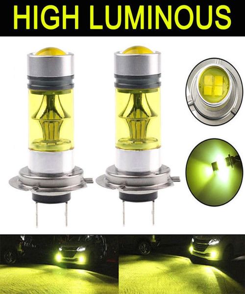 2Pcsset H7 100W 2323 LED 100W brouillard conduite lumière 4300K ampoule jaune voiture lumières brouillard queue conduite phare Parking ampoule remplacement L1951139