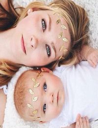 2PCSSet Nieuwe Moeder en Pasgeboren Bladgoud Hoofdband Set Voor Haaraccessoires Bijpassende Hoofdband Kids Mama Headwrap Gifts5668661