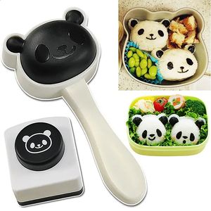 2pcSset Panda Sushi Maker Moule Riz Riz Ball Moule Nori Cutter Punch Diy mignon pour bébé Accessoires de cuisine 240328