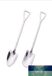 2pcSset en acier inoxydable fer à pellette à collège café glacée cuillère cuillère à pelle rétro mignonne carrée cuillère cuisine gadget2374304