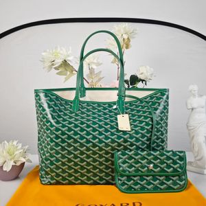 Sac à bandoulière de fourre-tout de haute qualité GO Beaucoup de sacs de shiopping Sacs en cuir pour femmes Green Handbag Sacs de luxe à la main