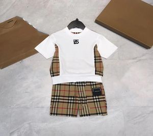 2pics babyset kind sets top peuter t-shirt rok revers shorts kinderen designer tshirt broer en zus kostuum jongens meisjes kort Sl1375243