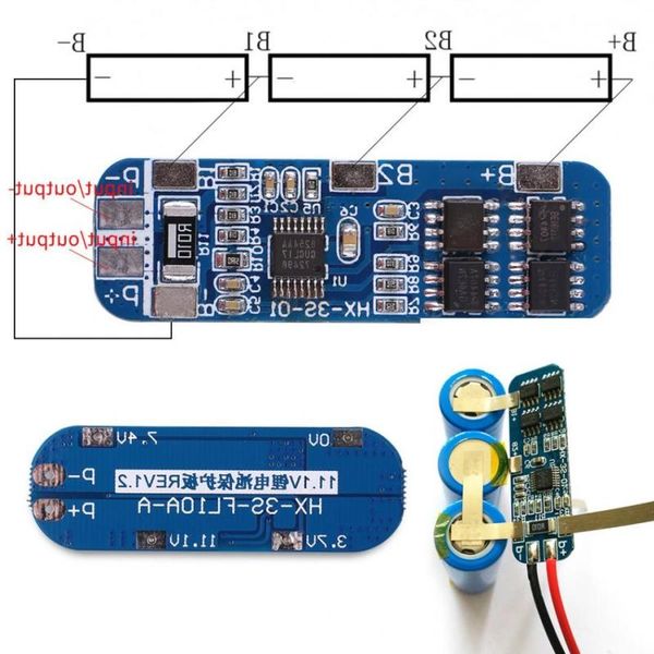 Freeshipping 2 Unid / set Módulo de control de placa de protección de PCB Serie 3 Litio 18650 Celda de batería BMS Placa de protección de PCB Precio de fábrica Ejrmv