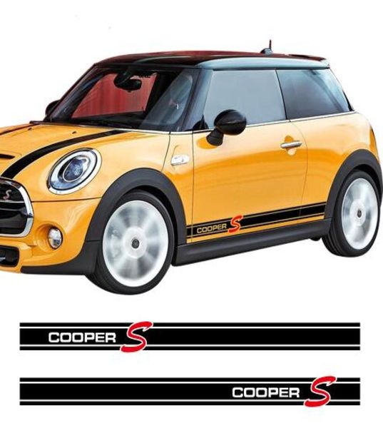 Autocollants à rayures graphiques pour jupe latérale, 2 pièces, pour Mini Cooper S R56 R57 R58 R50 R52 R53 R59 F55 F562352212