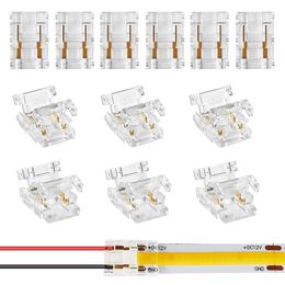 2pin 5mm 8mm 10mm COB LED Strip to Strip LED Connecteurs Strip to Wire Connection Extension sans soudure pour 5mm 8mm 10mm COB LED Strip Lights