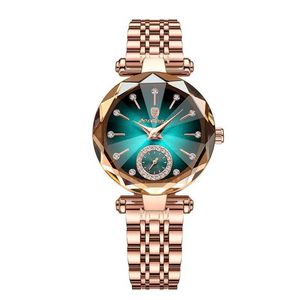 Montres-bracelets 2pip Poedagar Romantic Crystal Ladies Watches Top Brand Diamond Imageproof The Watch Luxury Inoxydy Steel Clocks Female Gold Rose D240422