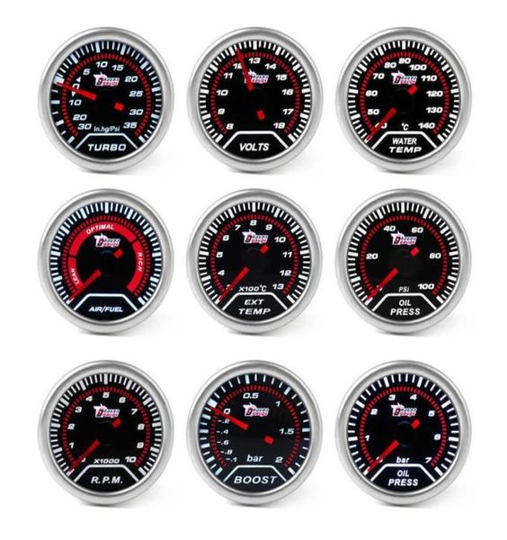 2quot 52 mm Car Boost Gauge Barne PSI GAPE D'ÉCHAPE TEMPLE EAUTE TEMP TEMP TEMPLE PRESSE PRESSE AIR TACHOMOTRE VOLTMETER VOLTMETER CAR6426831