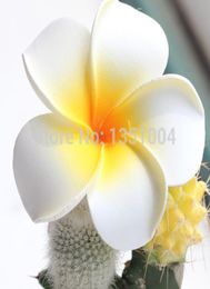 2quot 5cm fleur hawaïenne de Plumeria PE fleur de frangipanier en mousse pour couvre-chef 100pcslot 1508956