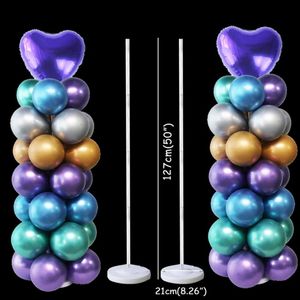 2 Juego de columna de Globos, soporte para Globos de boda, soporte para Globos, decoración de Globos para fiestas en casa, decoración de fiesta de cumpleaños, Globos de aire para niños y adultos 102203B