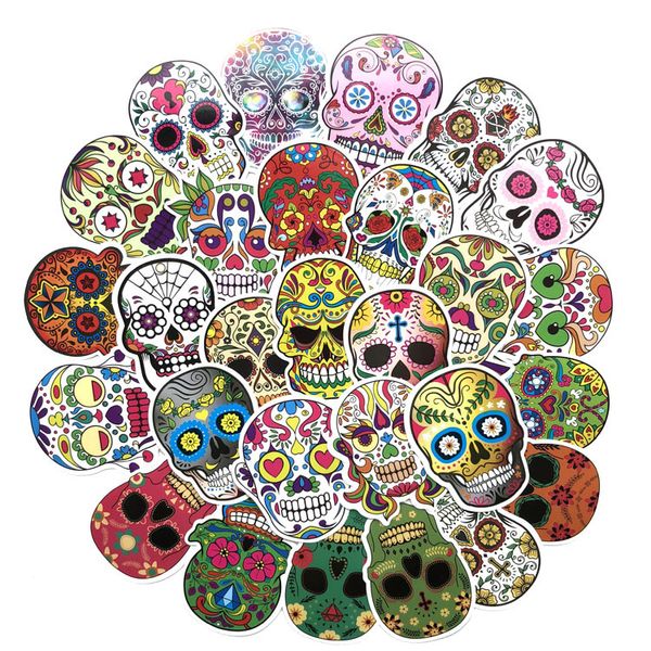 2Sets 120PCS Ghost Face Skull Sticker Trolley Computer Guitar Sticker