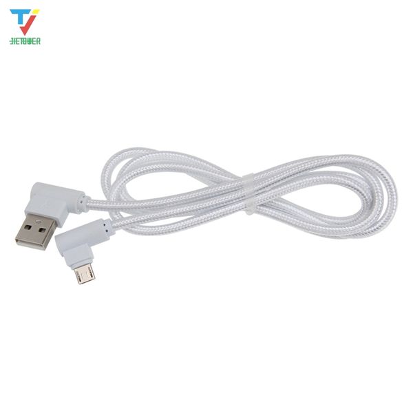 2côté 90 degrés câble USB C Micro USB type C Nylon tressé câble de chargeur de charge rapide pour Xiaomi Sony câble 50 pcs/lot