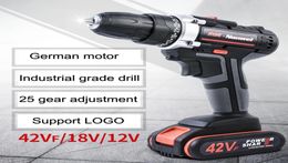 2Speeds Electric Boor Draadloze schroevendraaier 21V 18V 12V Lithium Batterij Leerlijke boor Mini -boor Draaideloze schroevendraaier Power Tool 1707008