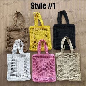 2 Stijlen Mode Mesh Hol Geweven Boodschappentassen voor Zomer Stro Tote Bag Schoudertas266R