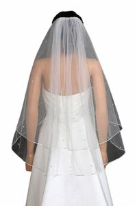 2T 2 Tier 75cm Breded Bride Bridal Wedding Veil 2024 T1AG #