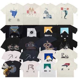 2VBR 2023 Camisas de diseñador Verano para hombre Camisetas para mujer Rhudes Diseñadores para hombres Tops Carta Polos Bordado Camisetas Ropa Camiseta de manga corta Camisetas grandes