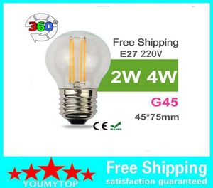 2W 4W E14 E12 E27 Socket G45 LED Filament Bulbe Remplacement avec 40W lampe traditionnelle 2700K 6500K Bulbe LED Light4768538