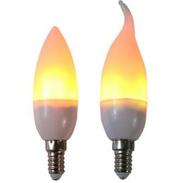 2W E12 E14 LED Flame Light Bulb AC85-265V