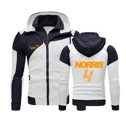 2WPP heren Hoodies Sweatshirts F1 McLaren Team Racing Fans 2022 Men's Lando Norris Nieuwe Spring herfstprint Jassen Zipper Sweatshirt katoenen ritssluiting