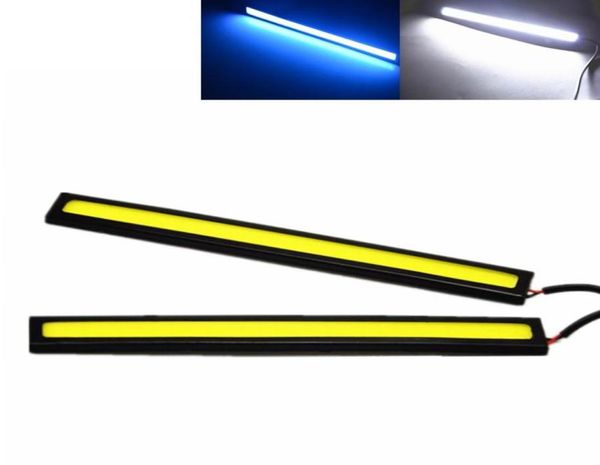 2x 17 CM Coche LED COB DRL Luz de circulación diurna Impermeable DC12V Fuente de luz LED externa para automóvil Estacionamiento Lámpara de barra antiniebla Blanco Azul 7653821