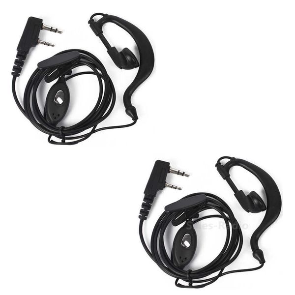 Écouteurs micro pour casque Baofeng UV-5R UV-82 BF-888S, 2 pièces, 2 broches, Radio, talkie-walkie