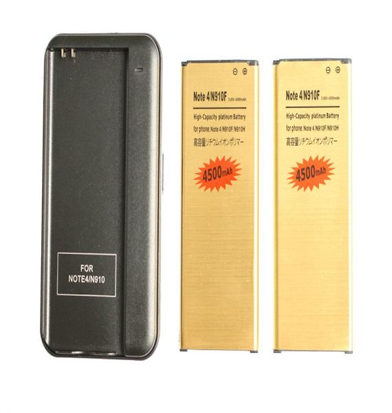 2x 4500MAH EBBN916BBE Cargador de batería de reemplazo de oro para Samsung Galaxy Note 4 IV N910 N910F N910H N910S N910T N910V N910A N94662070