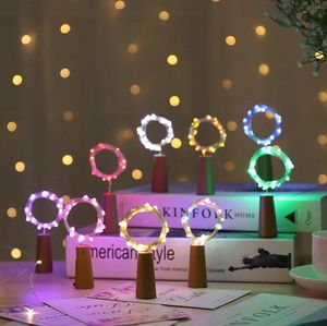 LED -snaren Wijnfles stop koper Fairy Strip Draad Outdoor Party Decoratie Nieuwheid Nachtlamp DIY CORK LICHT STRING 1M 10 LED Batterij inbegrepen