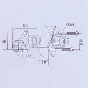 2x het aanpassen van de hoek van inlaatpijp koperen douchekop schuine gebogen voet excentrische schroef hoekkraan Accessor B promotie