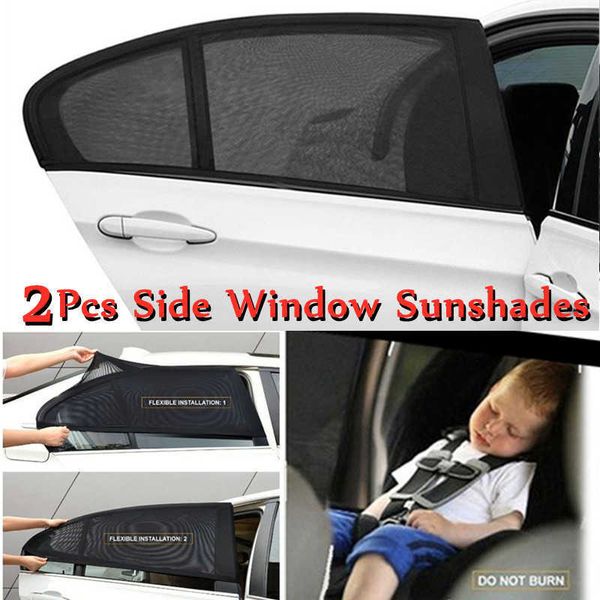 2x voiture pare-soleil fenêtre filet haute qualité Auto Anti moustique pare-soleil maille couverture UV protecteur