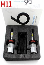 2x COB Chips LED-koplampen 36W 3800LM 2500K 6000K H8 H9 H11 C6 LED-verlichting voor auto conversie kit9043192