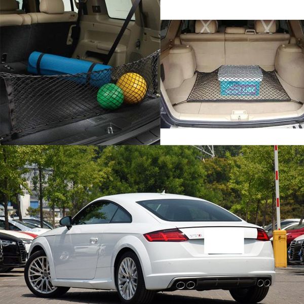 Para AUDI TT RS TTS, modelo de coche, maletero trasero de coche, organizador de carga, almacenamiento, red de asiento Vertical lisa de nailon