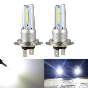 2X H7 3030 LED Kit de bombillas de haz alto y bajo 6000K blanco 55W 6000LM luz antiniebla