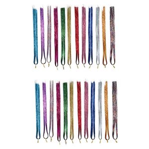 2x haarlellener strengen kit klatergoud haar extensions Fairy Hair Tinsel Kit voor vrouwelijke meisjes met gereedschappen 12 kleuren 240408