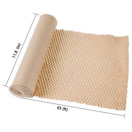 2x nid d'abeille d'emballage amortissant en papier kraft enveloppe de papier kraft 11,8 pouces x 65 pieds enveloppe de protection en nid d'abeille respectueuse écologique