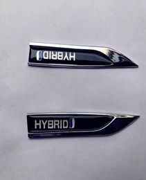 2x Persoonlijkheid HYBRID Auto-embleem Sticker Blade Fender 3D Metalen Spatbord Universal2481010