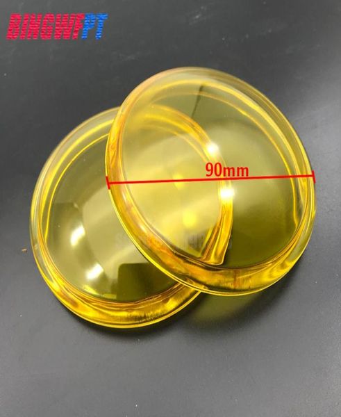 2 luces antiniebla redondas de 90mm de diámetro, lámparas de vidrio antiniebla, vidrio templado amarillo para Mitsubishi L200 Outlander Grandis Galant Pajero C7480620