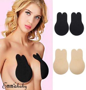 2x Siliconen gel ondergoed Invisible Bra Selfadhesive Push Up Strapless Backless Stick on Rabbit Ear Invisible Chest Sticker6615340