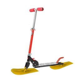 2x Sneeuw Scooter Ski Slee Creatieve Bevestiging Platte Bodem Rodelplank Slee voor Snowboard Outdoor Kerst Kinderen 240322