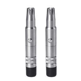 2x Trimeuse du nez manuel de l'acier inoxydable utilisé pour le rasage des poils de l'oreille de nez Soins de rasage pour hommes