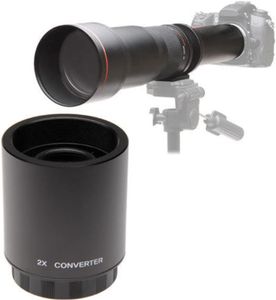 Convertisseur d'objectif de grossissement téléconvertisseur 2X pour monture T 420-800 mm 650-1300 mm 500 mm 800 mm 900 mm Objectifs de zoom téléobjectif miroir Objectifs numériques d'appareil photo reflex avec monture en T