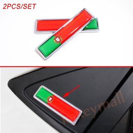 2X Universele Chrome Auto Voertuig Badge Accessoires Portugal Natie Vlag Embleem Sticker Decal Trim286z