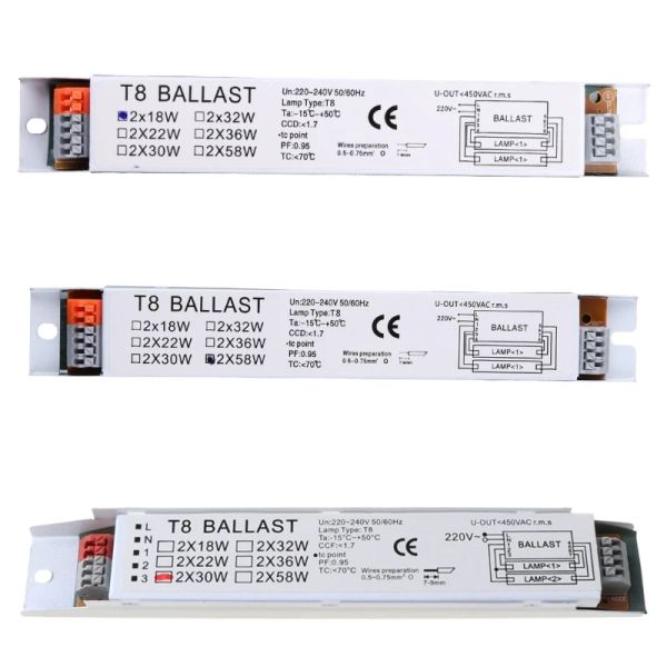2x18/30/58W Ballast électronique T8 Ballast fluorescent linéaire pour le bureau à domicile