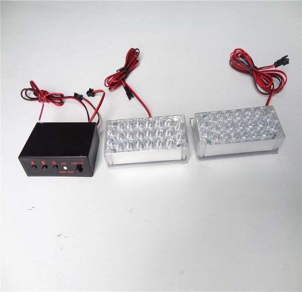 2x22 Flash LED LED Red Blue Police Light Advertencia de emergencia de emergencia Strobe Flash Advertencia Lámpara de emergencia 6315225